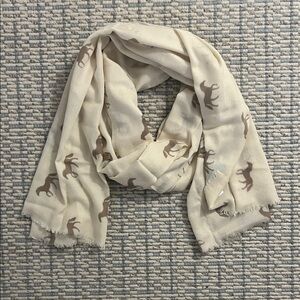 NWT Julie Collection 26” x 73” Tan Beige Horse Cowboy Core Scarf Wrap